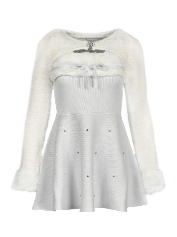 Fur Bijou Knit Mini Onepiece 詳細画像 アイスブルー 1