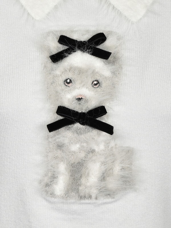 Original Dog Ribbon Collar Knit 詳細画像 オフホワイト 16