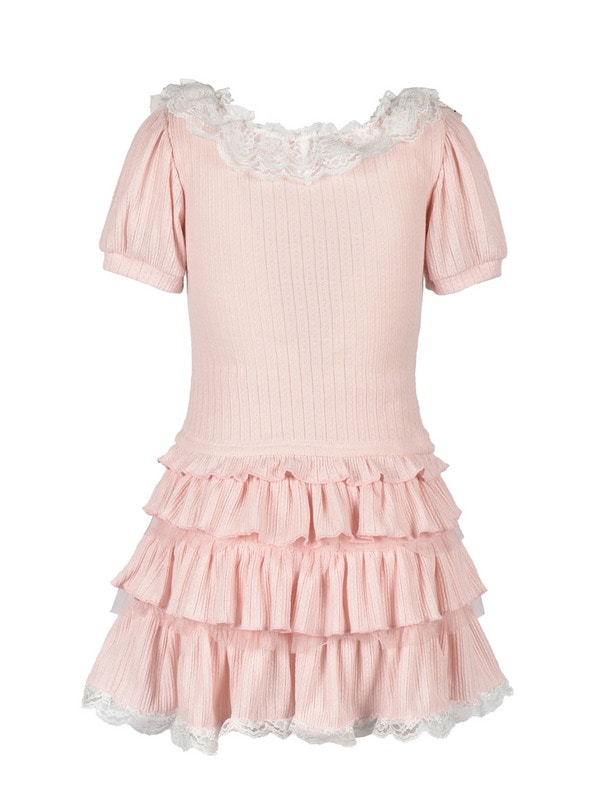 Ribbon Tiered Mini Skirt Set 詳細画像 アイスブルー 16