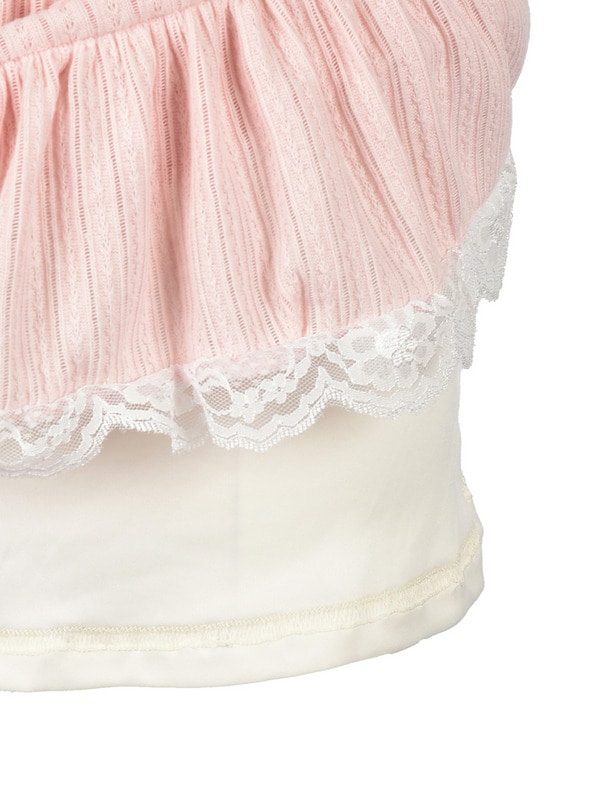 Ribbon Tiered Mini Skirt Set 詳細画像 アイスブルー 16