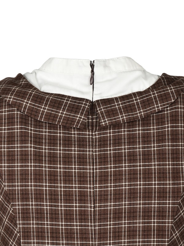Round Collar Ribbon Mini Onepiece 詳細画像 チャコール 16