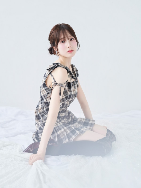 Shoulder Ribbon Check Cami Onepiece 詳細画像 ベージュ 16