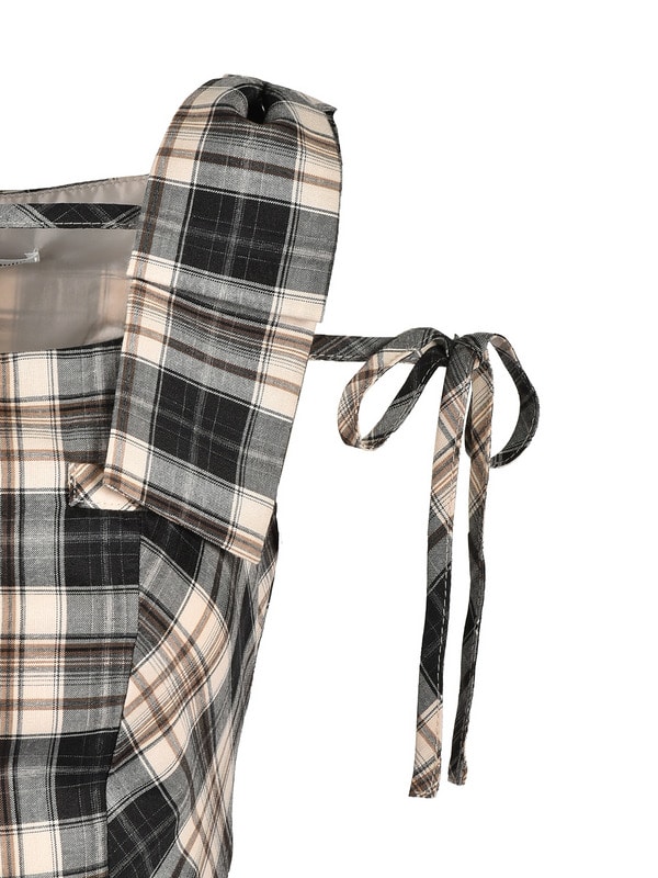 Shoulder Ribbon Check Cami Onepiece 詳細画像 ベージュ 16