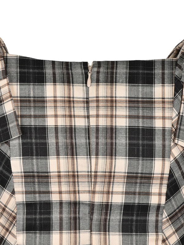 Shoulder Ribbon Check Cami Onepiece 詳細画像 ベージュ 16