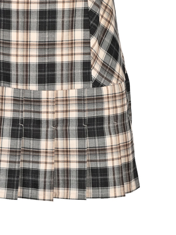 Shoulder Ribbon Check Cami Onepiece 詳細画像 ベージュ 16