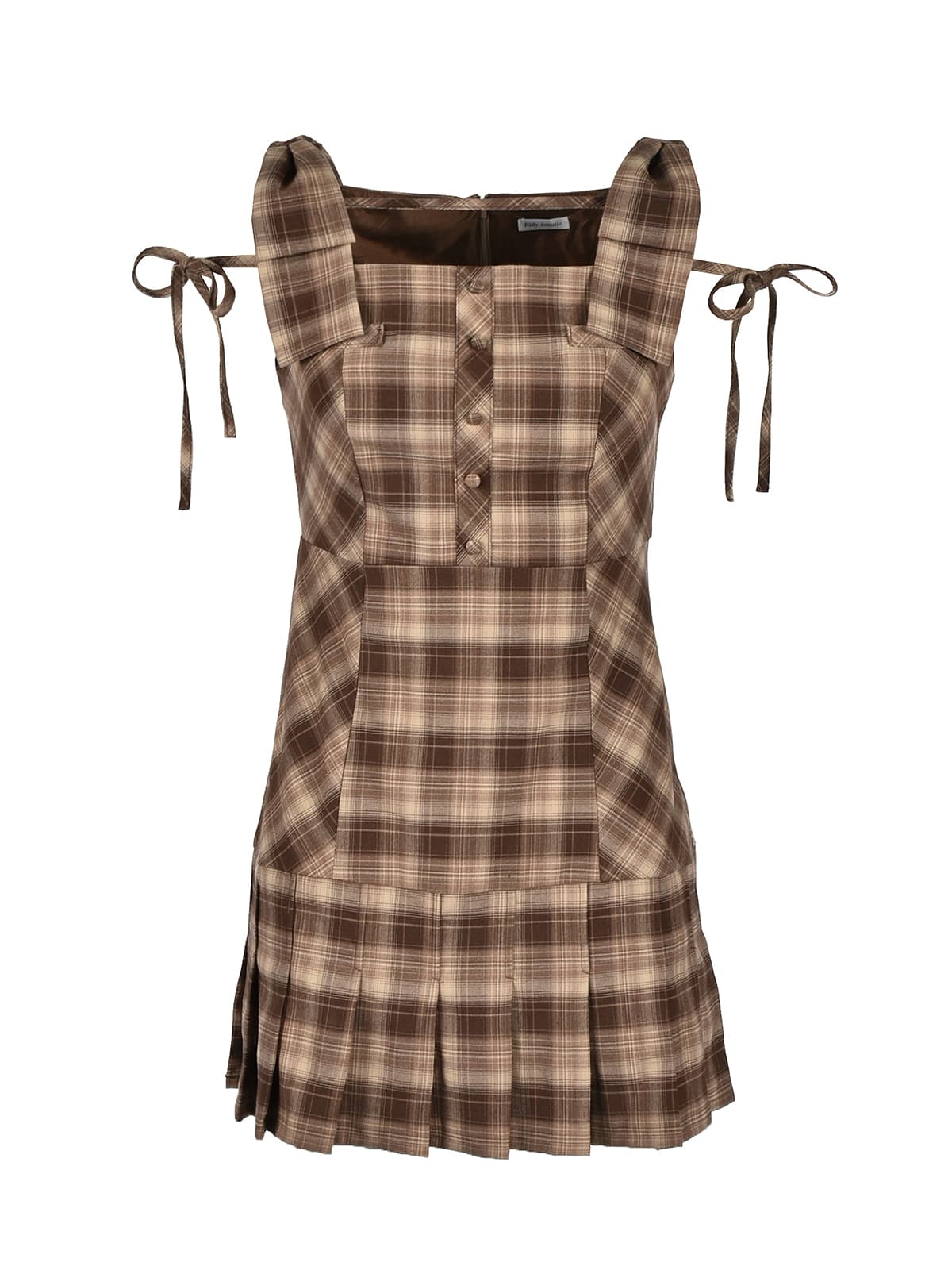 Shoulder Ribbon Check Cami Onepiece｜evelyn（エブリン）公式通販サイト