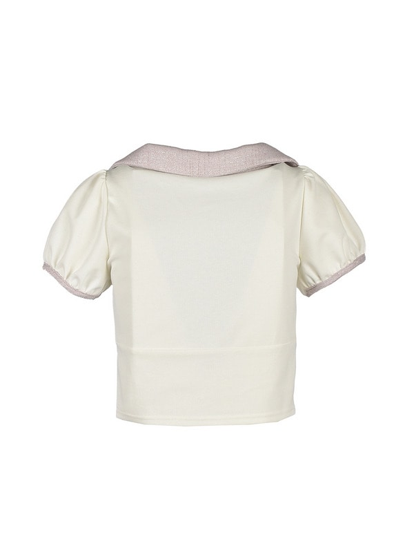 Point Ribbon Collar Rib Tops 詳細画像 オフホワイト 16