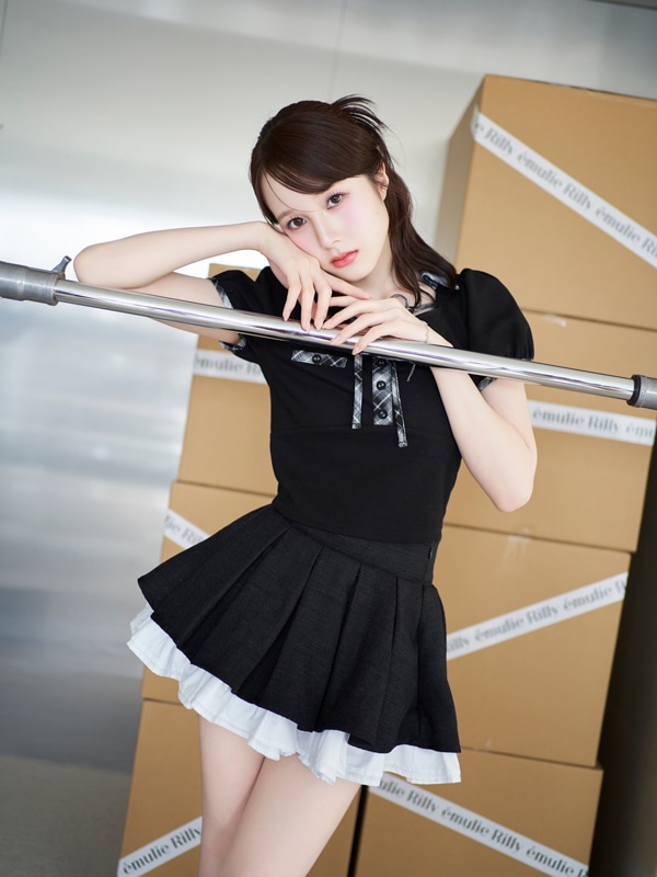 Volume Pleats Micro Skirt 詳細画像 ブラック 16