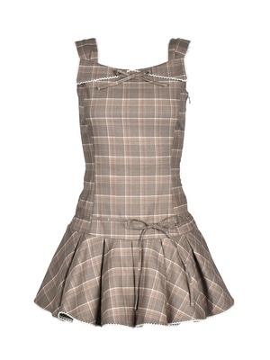 Pico Lace Check Cami Onepiece