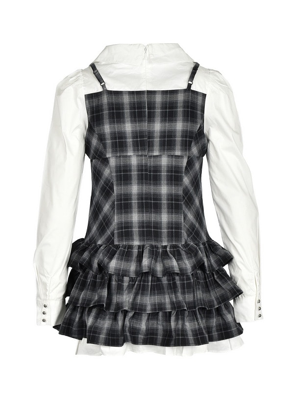 Front Laceup Ribbon Tiered Onepiece  詳細画像 ドット 16