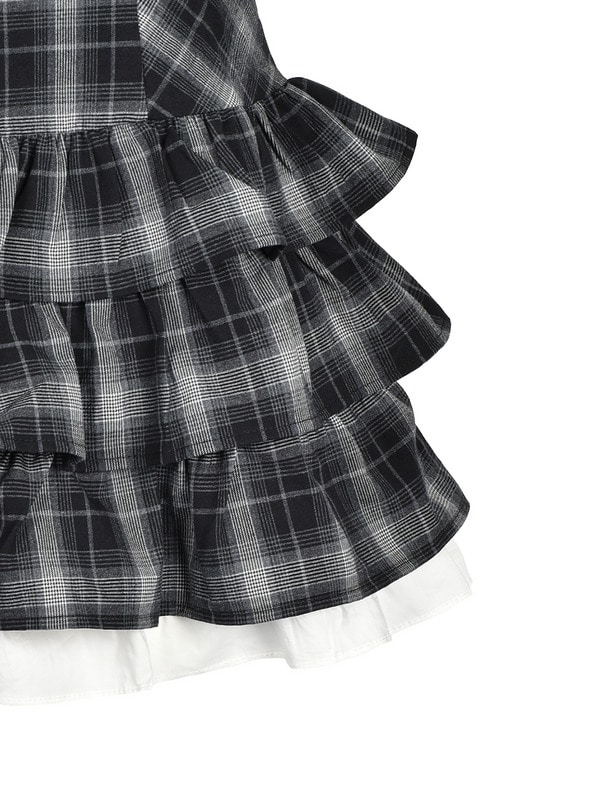 Front Laceup Ribbon Tiered Onepiece  詳細画像 ドット 16