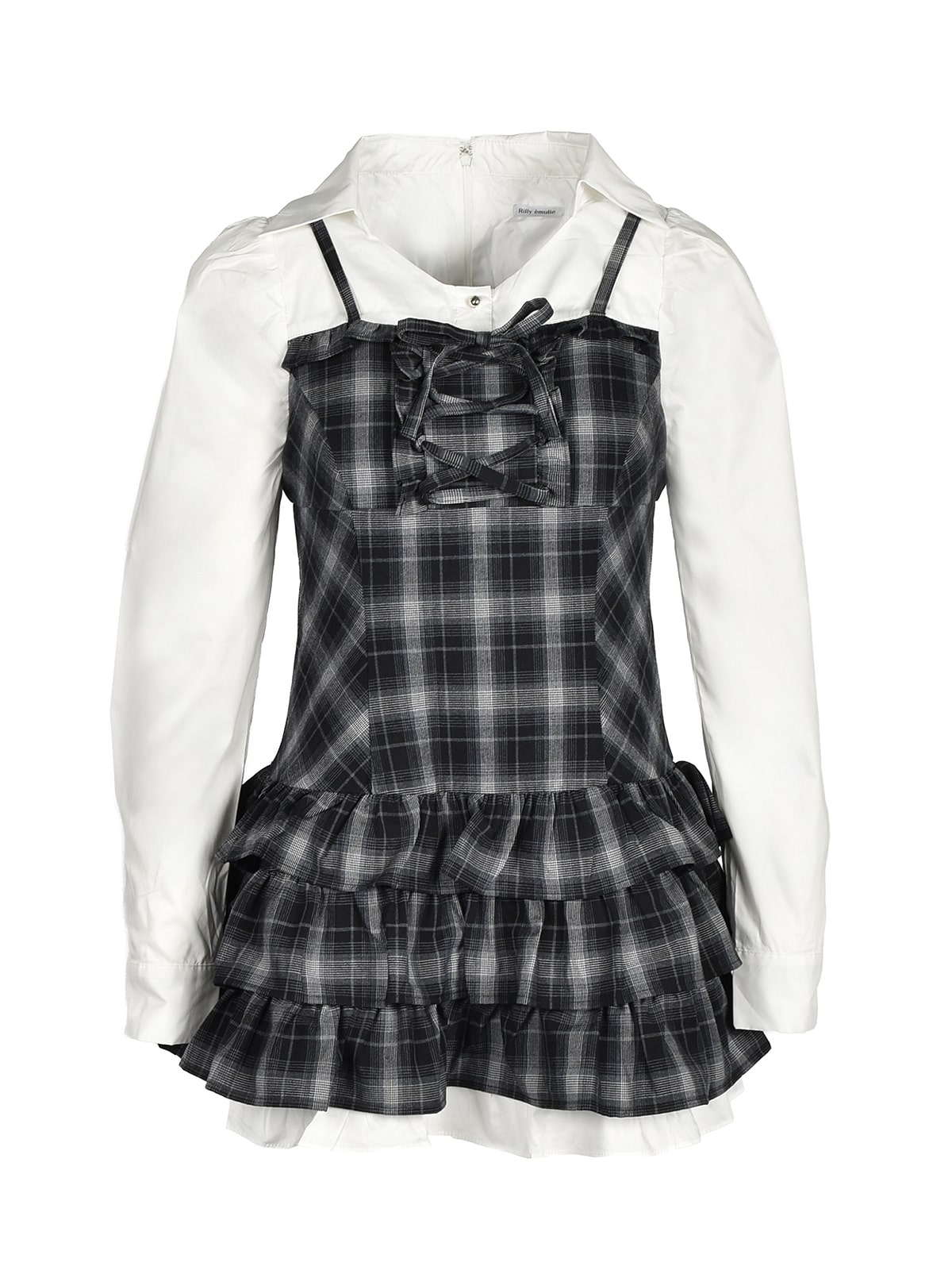 Front Laceup Ribbon Tiered Onepiece｜Rilly emulie （リリーエミュリ