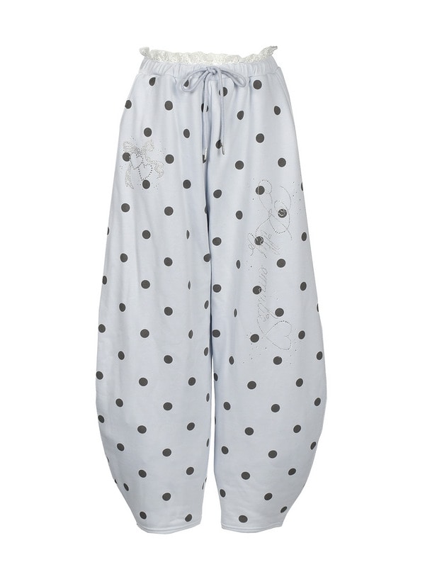 Dot Bijou Balloon Sweat Pants 詳細画像 サックス 1