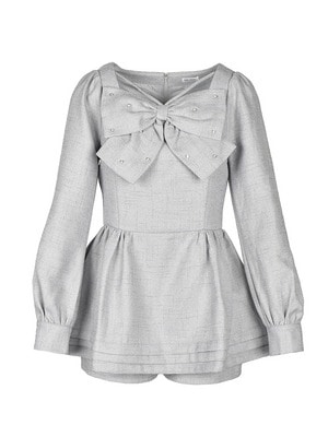 Ribbon Bijou Tweed Rompers