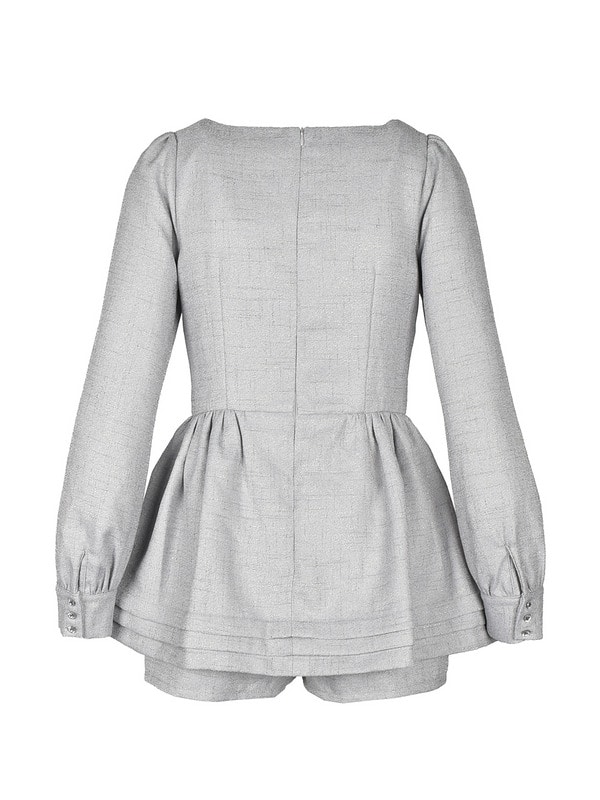 Ribbon Bijou Tweed Rompers 詳細画像 アイスブルー 16