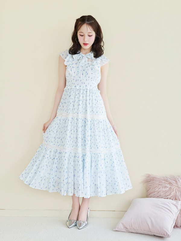 Original Flower Lace Accent Ribbon Onepiece 詳細画像 イエロー 16