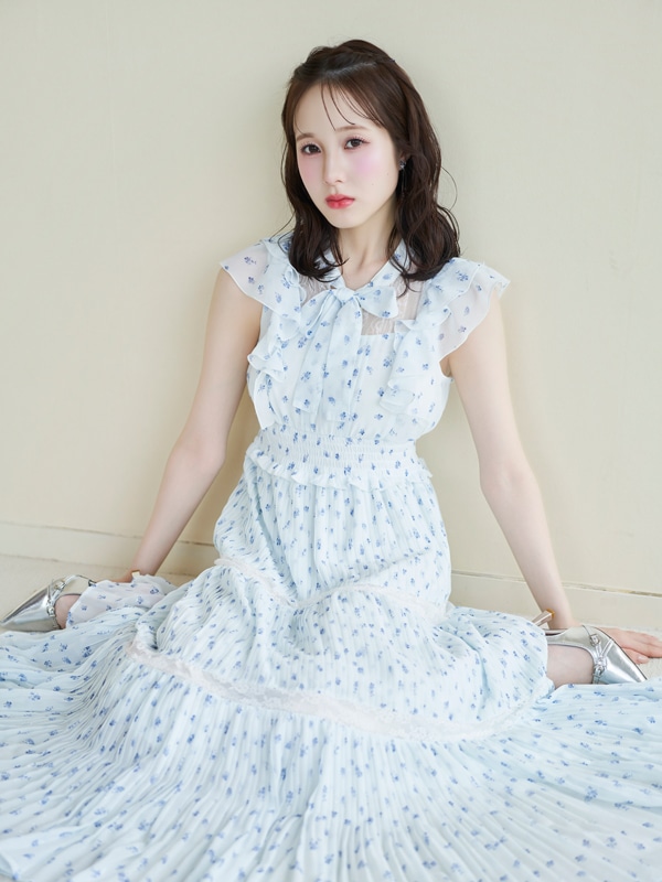 Original Flower Lace Accent Ribbon Onepiece 詳細画像 イエロー 16