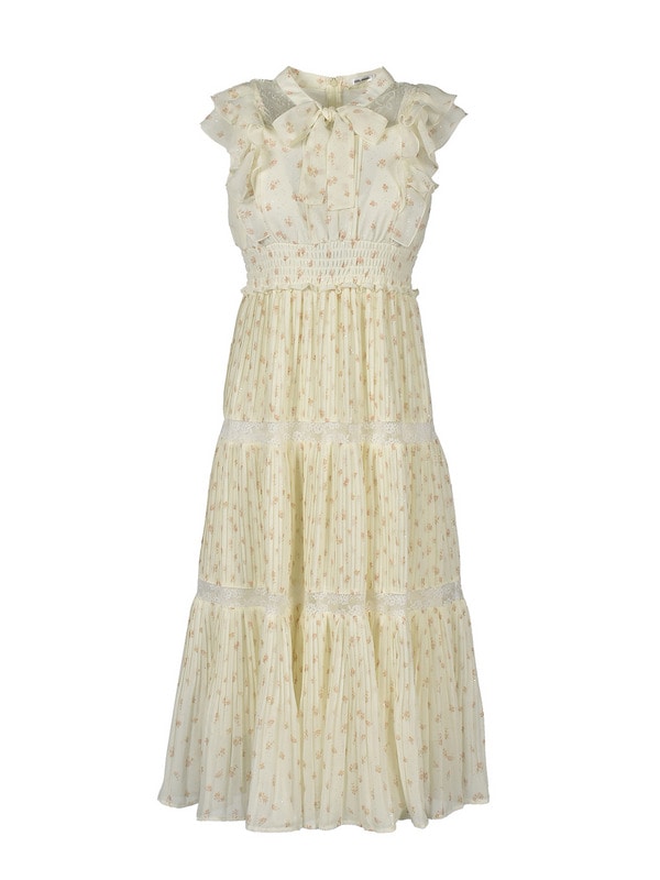 Original Flower Lace Accent Ribbon Onepiece 詳細画像 イエロー 1