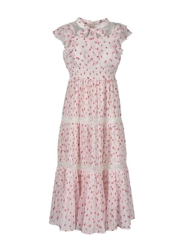 Original Flower Lace Accent Ribbon Onepiece 詳細画像 ピンク 1