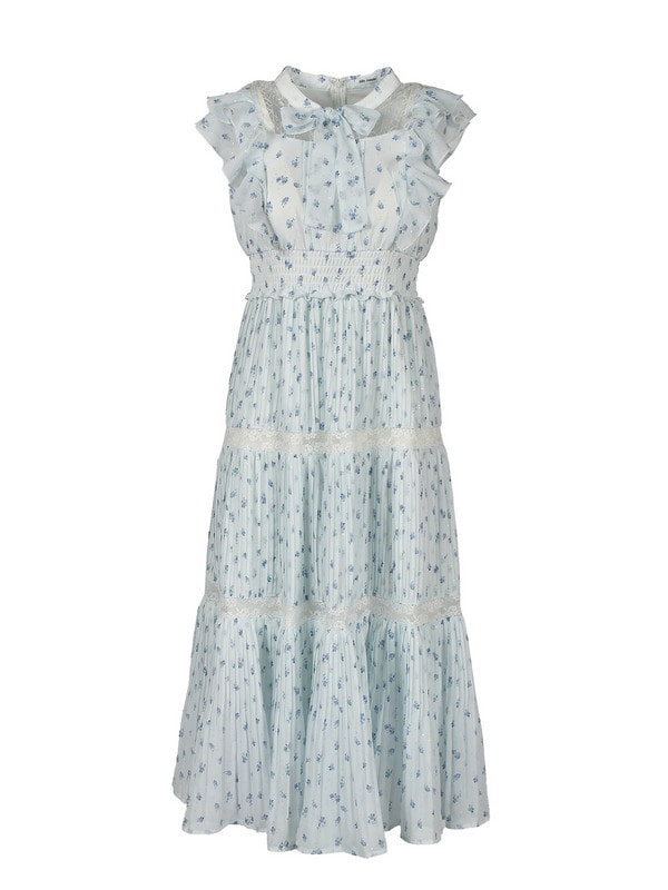Original Flower Lace Accent Ribbon Onepiece 詳細画像 アイスブルー 1
