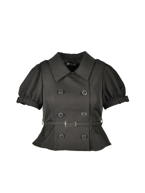 Dot Peplum Trench Coat Setup 詳細画像 ベージュ 16