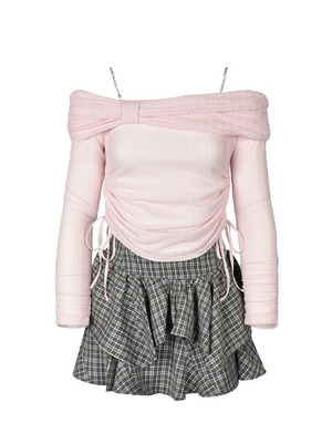 Ribbon Off Shoulder Bijou Cami Set
