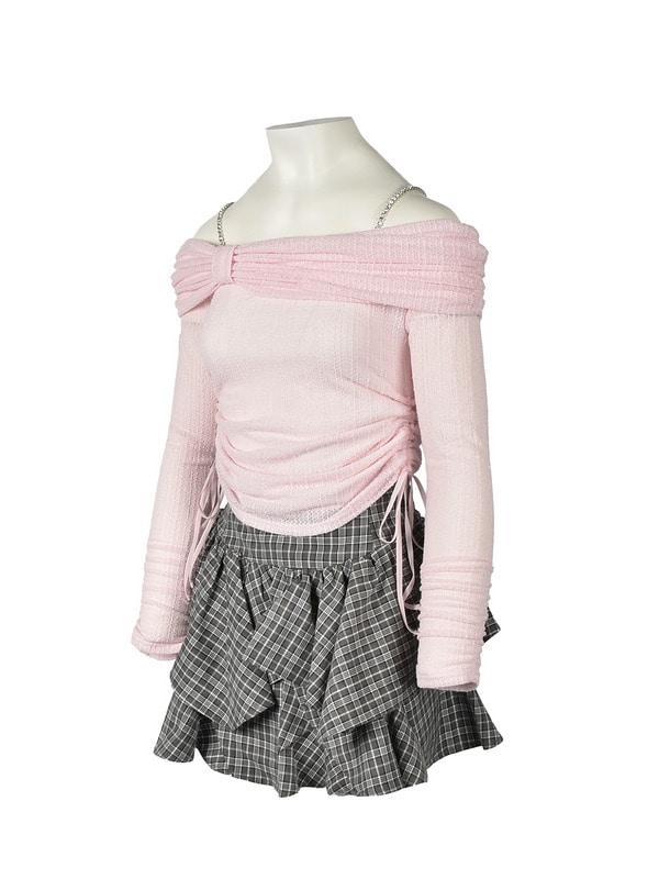 Ribbon Off Shoulder Bijou Cami Set 詳細画像 オフホワイト 16