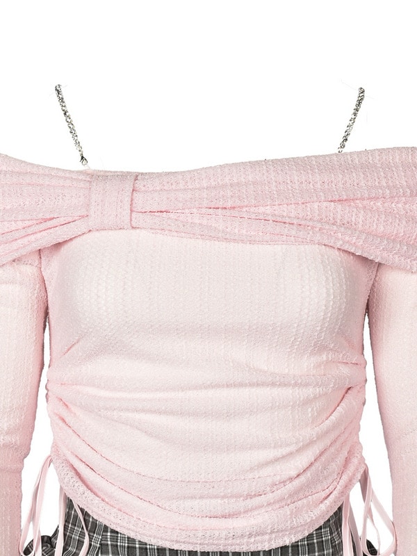 Ribbon Off Shoulder Bijou Cami Set 詳細画像 オフホワイト 16