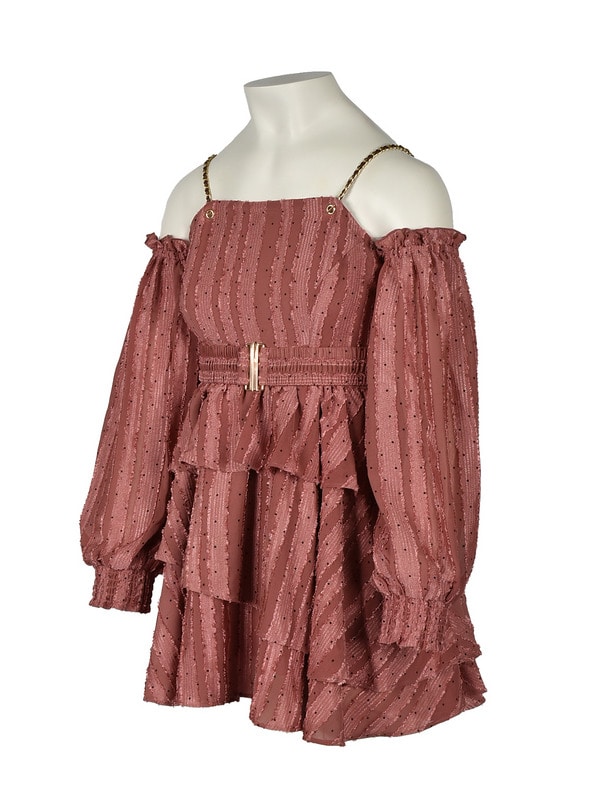 2way Dot Frill Belt Onepiece 詳細画像 ピンクブラウン 16