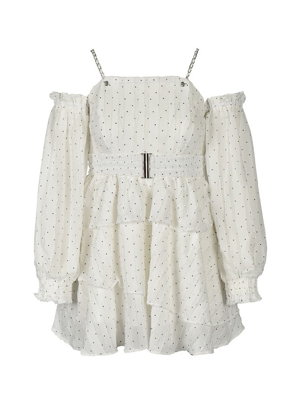 2way Dot Frill Belt Onepiece 詳細画像 オフホワイト 1