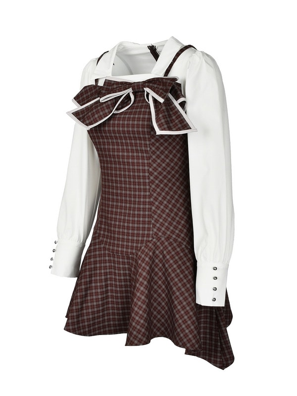Bicolor Ribbon Irehim Mini Onepiece 詳細画像 ブラウン 16