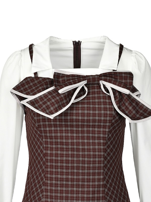 Bicolor Ribbon Irehim Mini Onepiece 詳細画像 ブラウン 16