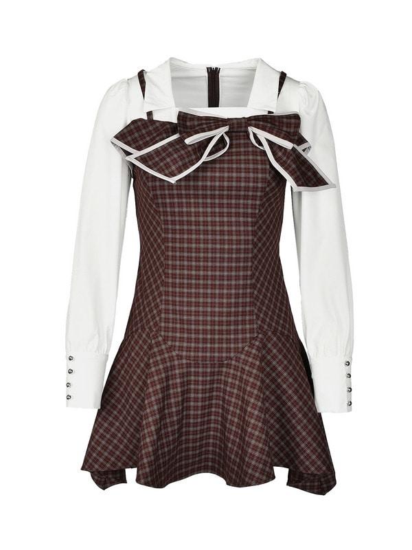 Bicolor Ribbon Irehim Mini Onepiece 詳細画像 ブラウン 1