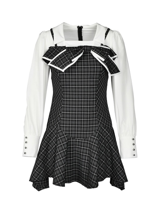 Bicolor Ribbon Irehim Mini Onepiece 詳細画像 ブラック 1
