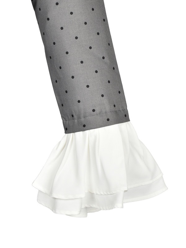 Rose Ribbon Collar Pleats Mini Onepiece 詳細画像 チャコール 16