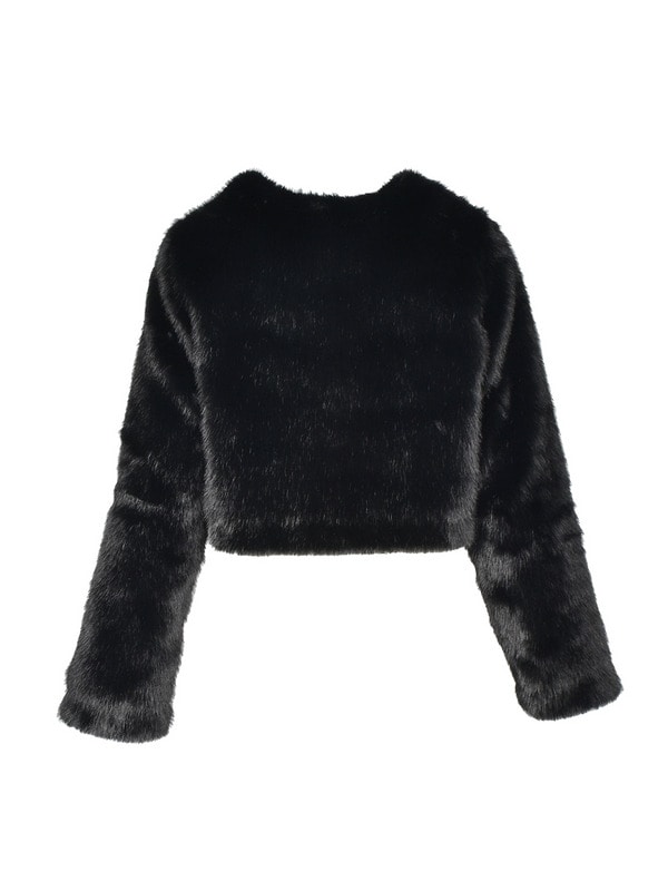 Rose Ribbon Bijou Fur Short Coat 詳細画像 ブラック 16