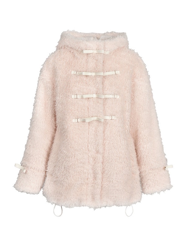 ２way Ribbon Bit Poodle Middle Coat 詳細画像 ピンク 16