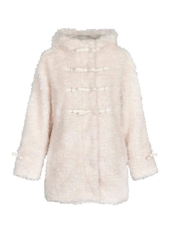 ２way Ribbon Bit Poodle Middle Coat 詳細画像 オフホワイト 1
