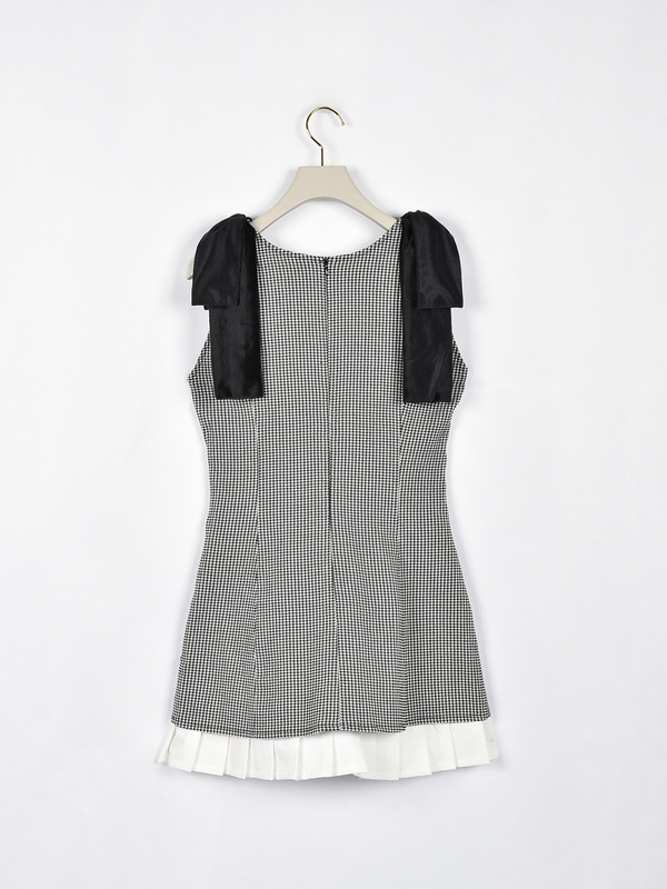 ショルダーリボンヘムプリーツワンピース 詳細画像 ドット 16