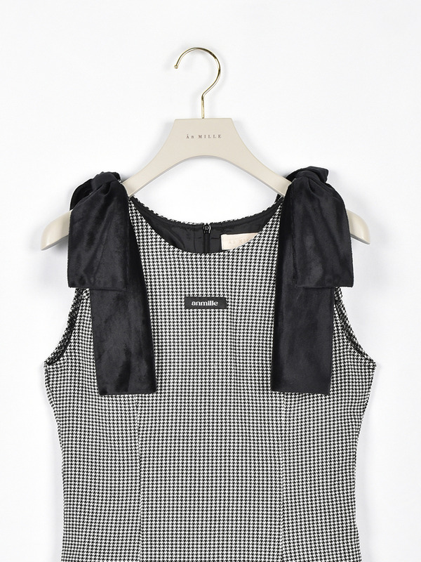 ショルダーリボンヘムプリーツワンピース 詳細画像 ドット 16