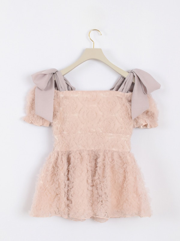 フラワーチュールペプラムトップス 詳細画像 チャコール 16