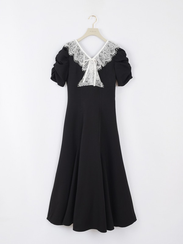 フロントレースレースアップワンピース 詳細画像 ブラック 1