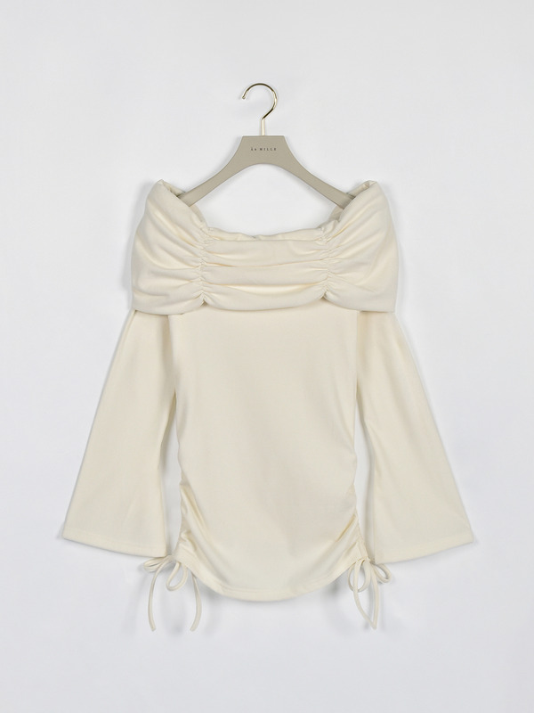 ギャザーリボンカットソー 詳細画像 オフホワイト 1