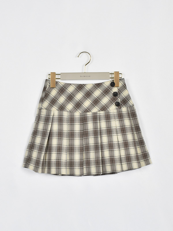 チェックプリーツスカート 詳細画像 ベージュ 1