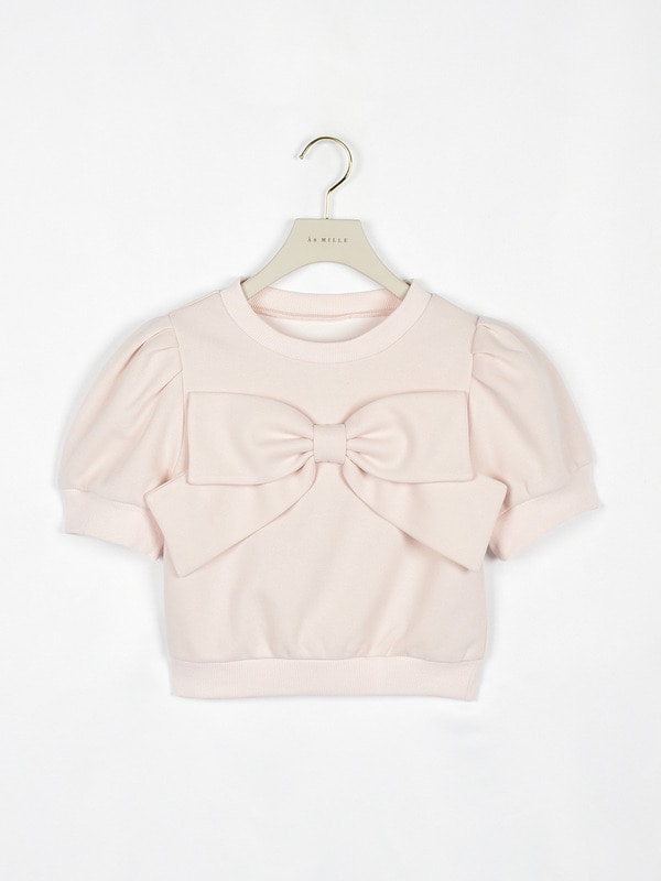 パフリボンカットソートップス 詳細画像 ピンク 1