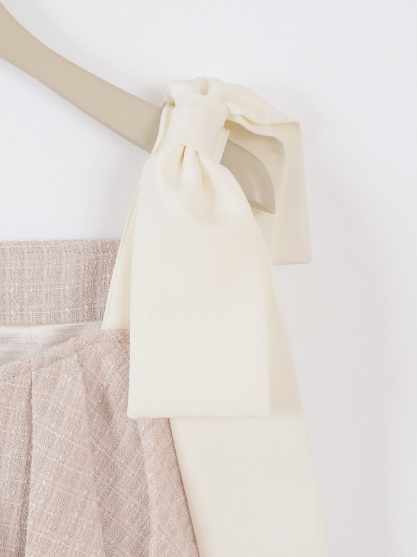 ショルダーリボンツイードミニワンピース 詳細画像 ブラック 16