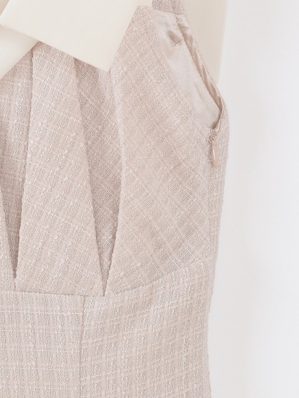 ショルダーリボンツイードミニワンピース 詳細画像 ブラック 16