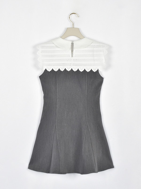 レースカラーフレアミニワンピース 詳細画像 ブラック 16