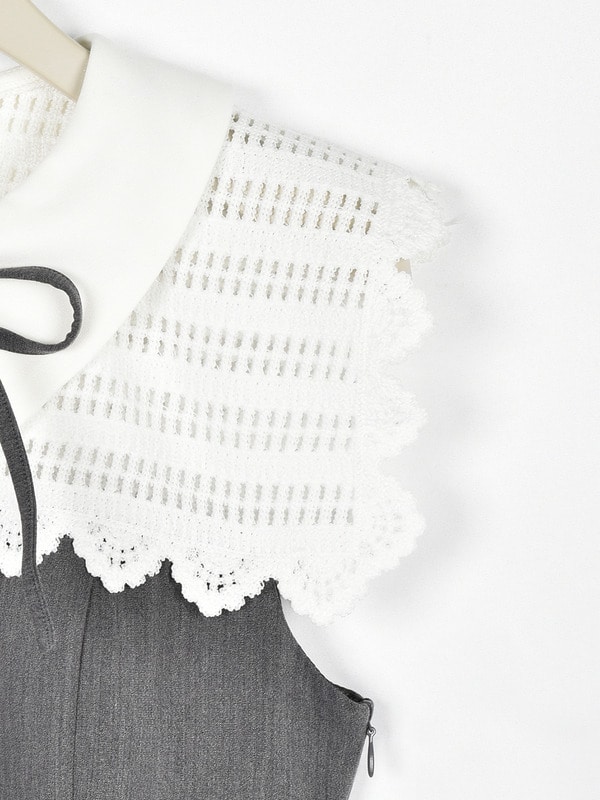 レースカラーフレアミニワンピース 詳細画像 ブラック 16