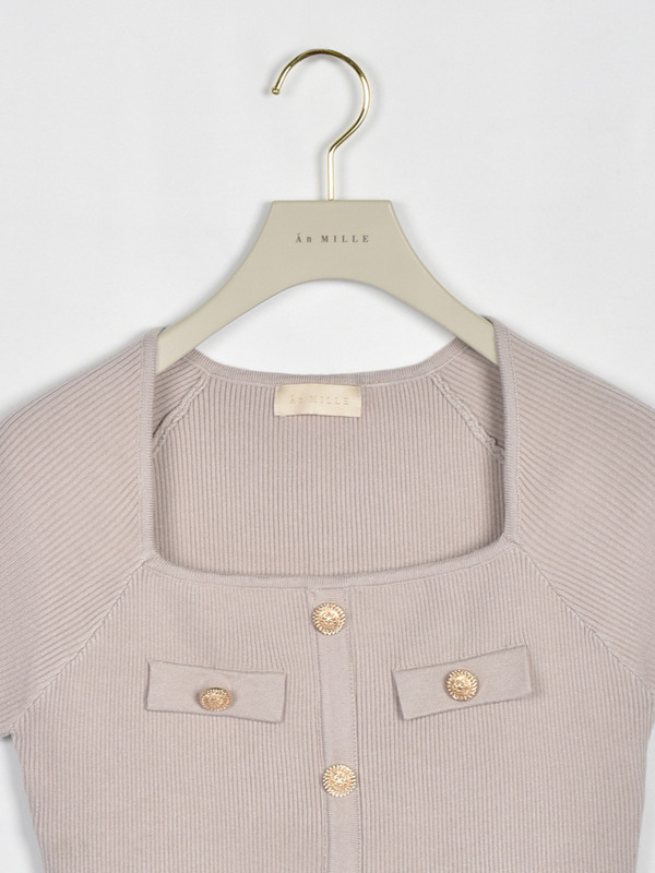 ゴールドボタンニットソー 詳細画像 ピンク 16